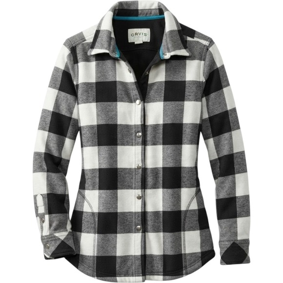 Orvis Jackets & Blazers - Orvis Classic Collection Womens Large Buffalo Plaid Fleece Lined Shirt Jacket